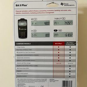 Texas Instruments BAII Plus | Business Analyst Calculator | Packing not included